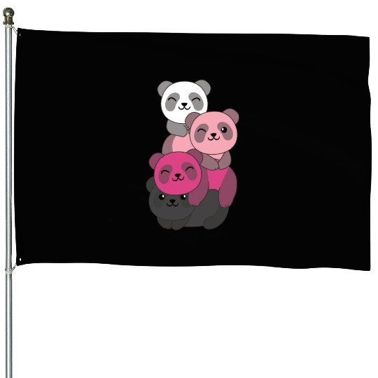 Transfem Flag Pride Lgbtq Cute Panda House Flags