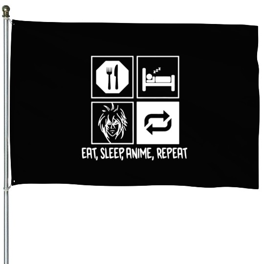 Eat Sleep Anime Repeat House Flags