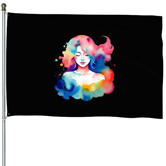 Color splash zodiac: Virgo House Flags
