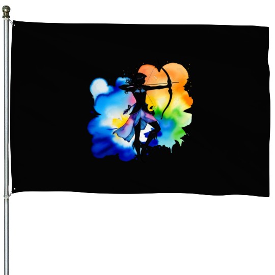 Color splash zodiac: Sagittarius House Flags