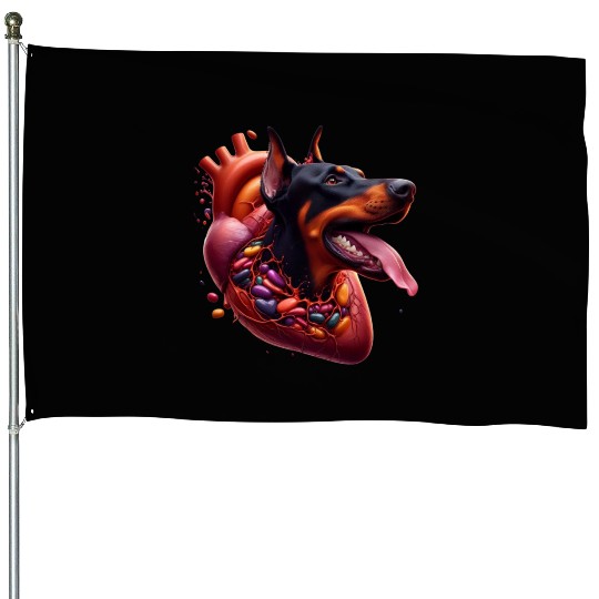 Doberman Devotion: Heartfelt Merch Collection House Flags