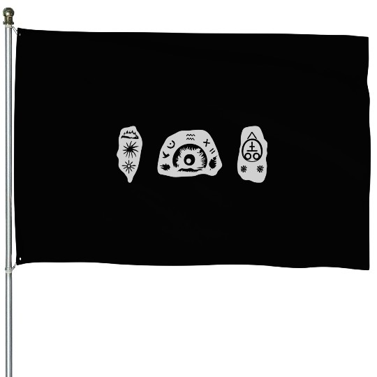 Kokopelli Petroglyph Rock Painting Cave Art Design House Flags