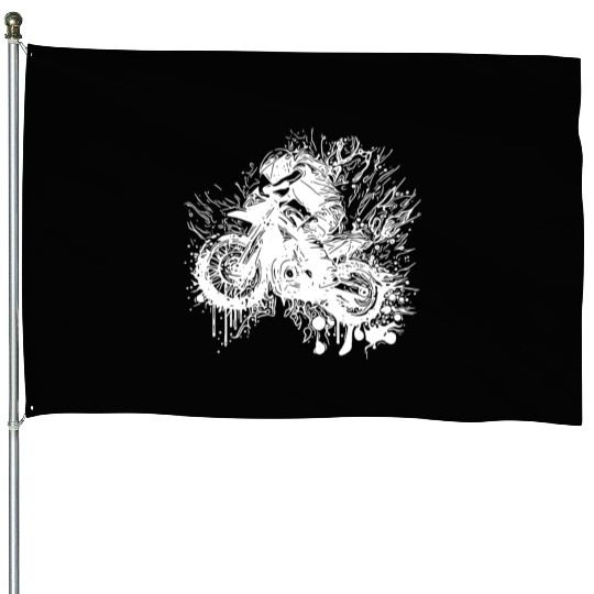 Racing Motorcycle Off-road Ride Splash Style House Flags