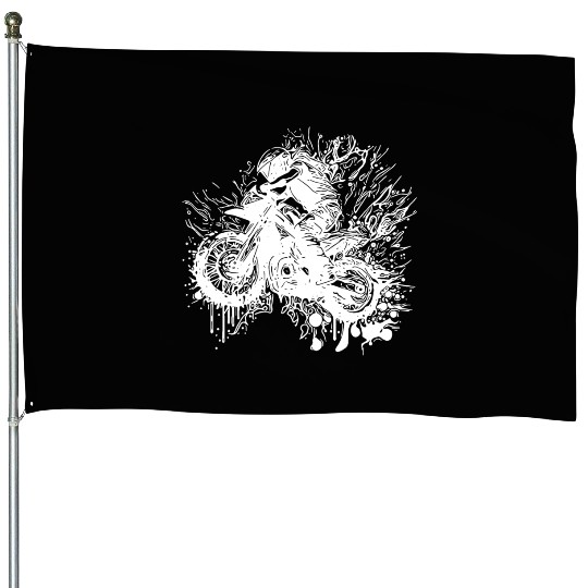 Racing Motorcycle Off-road Ride Splash Style House Flags