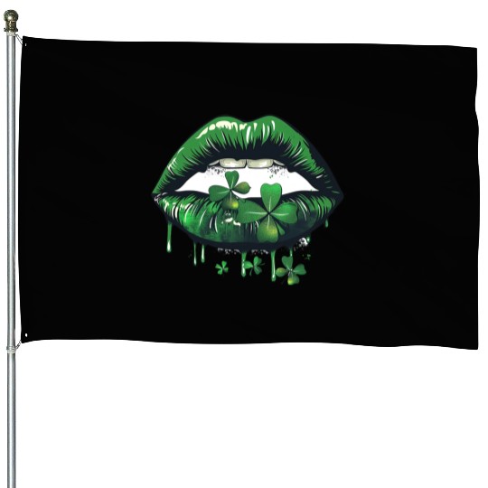 St Patrick Irish Green Lips House Flags