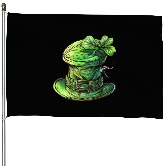St Patrick Irish Green Hat House Flags