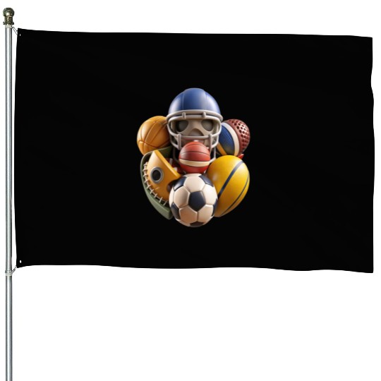 Game Day All Day College Sports House Flags