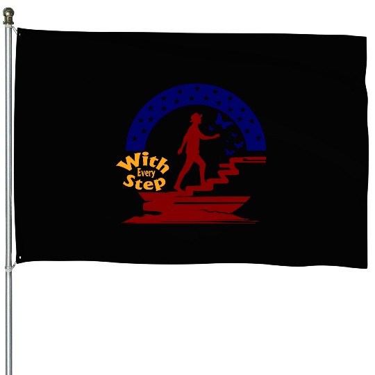 Typography Vector House Flags design With Every Step