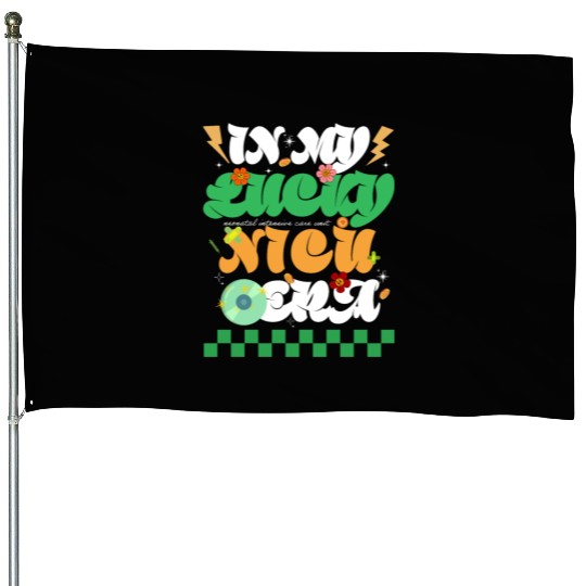 In My Lucky NICU Era St Patricks Day Hippie Smile House Flags