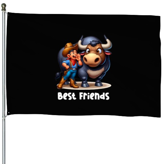 Rodeo Bull Riding Livestock Show Farmer Cattle House Flags