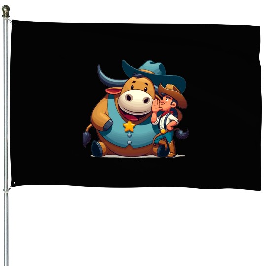 Rodeo Bull Riding Livestock Show Farmer Cattle House Flags