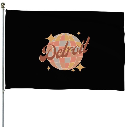 Detroit City michigan Retro Vintage Design House Flags