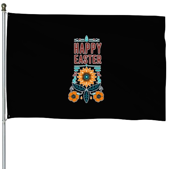 Happy Easter - Native American Design House Flags