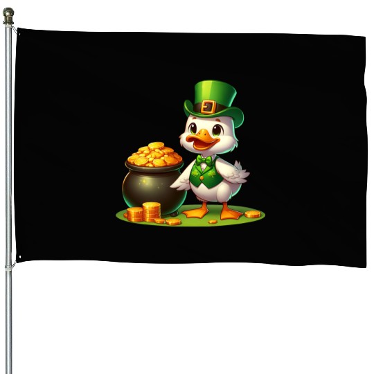 St. Patrick's Day Elephant Green House Flags