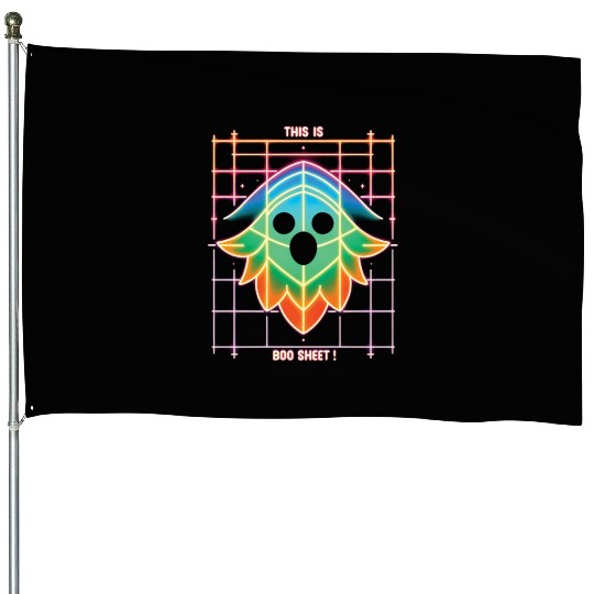 THIS IS BOO SHEET!, neon colors House Flags