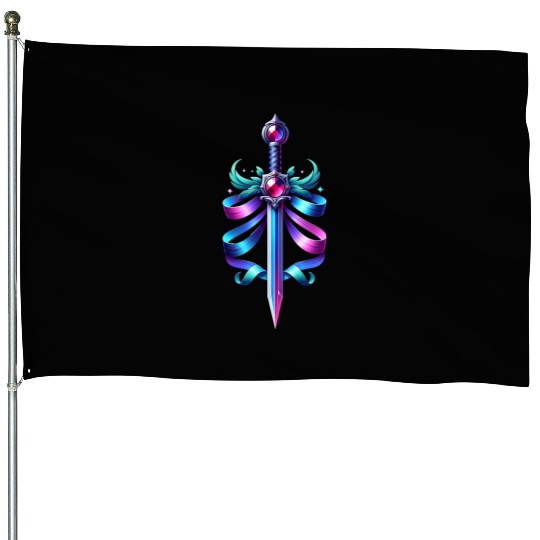 Colorful Crystal Sword House Flags