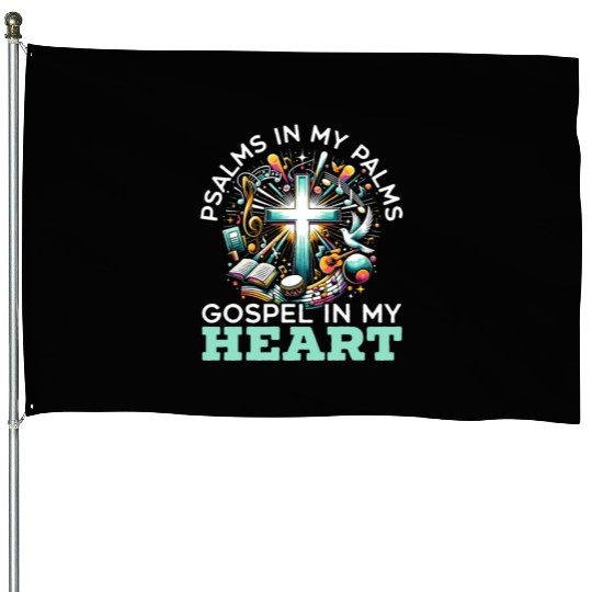 Gospel Music Religious Bible Scripture Christian House Flags