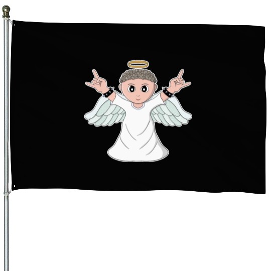 Heavy Music Loving Angel House Flags