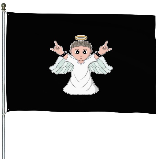 Heavy Music Loving Angel House Flags