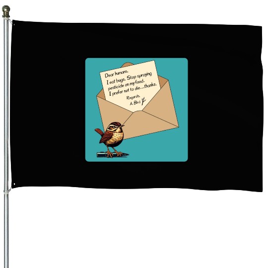 Cute Little Angry Bird Design House Flags