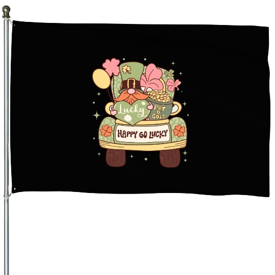 Happy Go Lucky House Flags