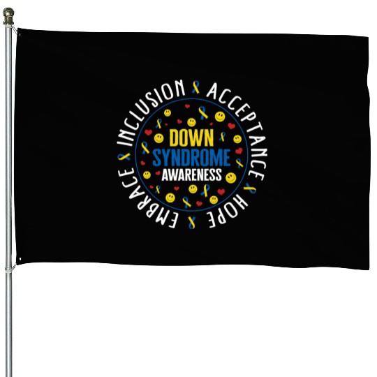 Down Syndrome Awareness House Flags, Embrace Inclusion