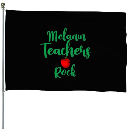 melanin teacher rock for light House Flags