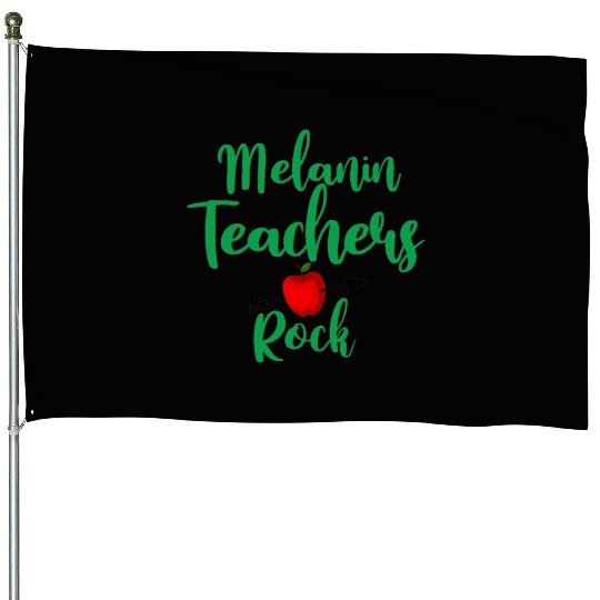 melanin teacher rock for light House Flags