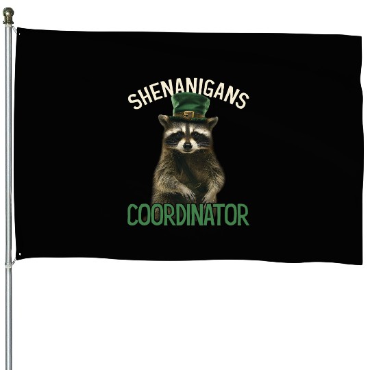 Shenanigans Coordinator Cute Raccoon Funny House Flags