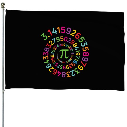 Funny Pi Day House Flags Spiral Pi Math House Flags for Pi Day