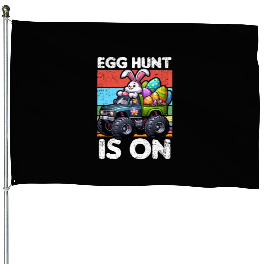 EGG HUNT IS ON EASTER House Flags