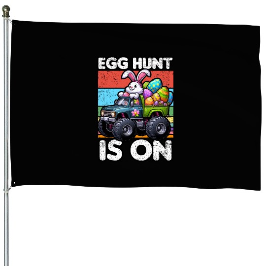 EGG HUNT IS ON EASTER House Flags