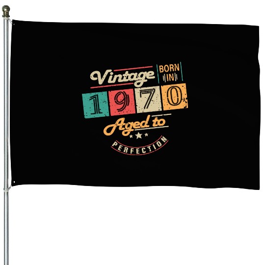 Original 1970's Vintage - 1970's Birthday Gift House Flags