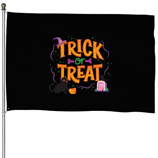 Trick or Treat Halloween. House Flags