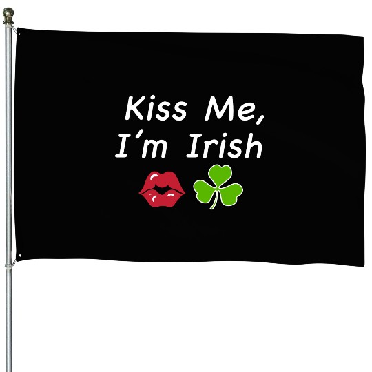 St Patricks Kiss Me I'm Irish Trendy Baby House Flags, Y2k