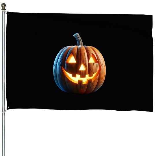 Jack o Lantern Pumpkin House Flags