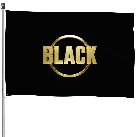 Midnight Majesty The Elegance of Black Gold Design House Flags