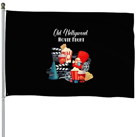 Popcorn Vintage Movie Night House Flags