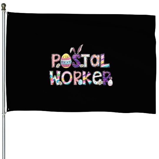 Easter Postal Worker Life Easter Day Party House Flags