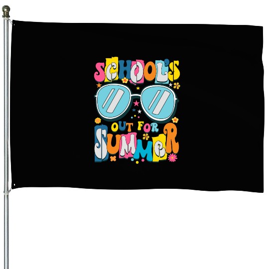 School's Out For Summer Teacher Life House Flags
