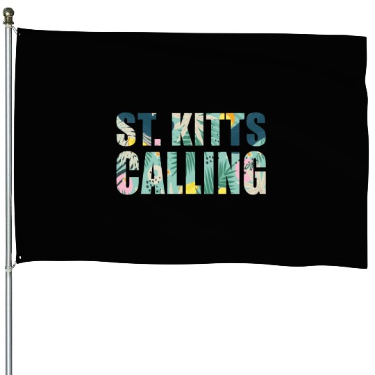 St. Kitts Calling Tropical Vibes Souvenir House Flags