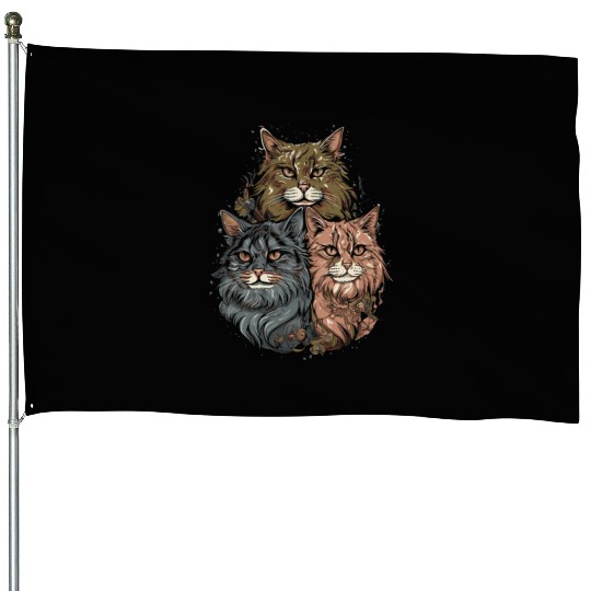 Maine Cat Gang House Flags
