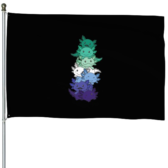 Gay Flag Gay Pride Lgbtq Axolotl House Flags