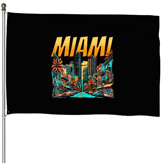Miami Vibes: Tropical Paradise House Flags
