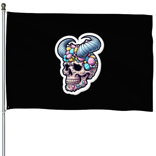 Sweet Reverence: Easter Sugar Skull House Flags