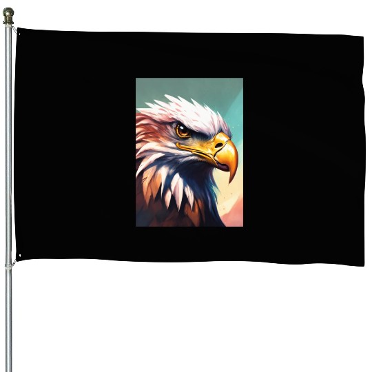 image of an angry eagle in a contemporary medieval House Flags