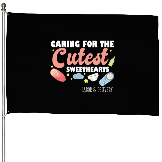 Caring For Cutest Sweethearts NICU Labor And House Flags