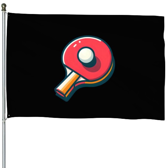 Ping Pong Paddle and Ball House Flags