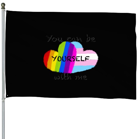 Pride hearts - You can be yourself with me House Flags