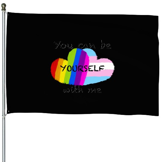 Pride hearts - You can be yourself with me House Flags